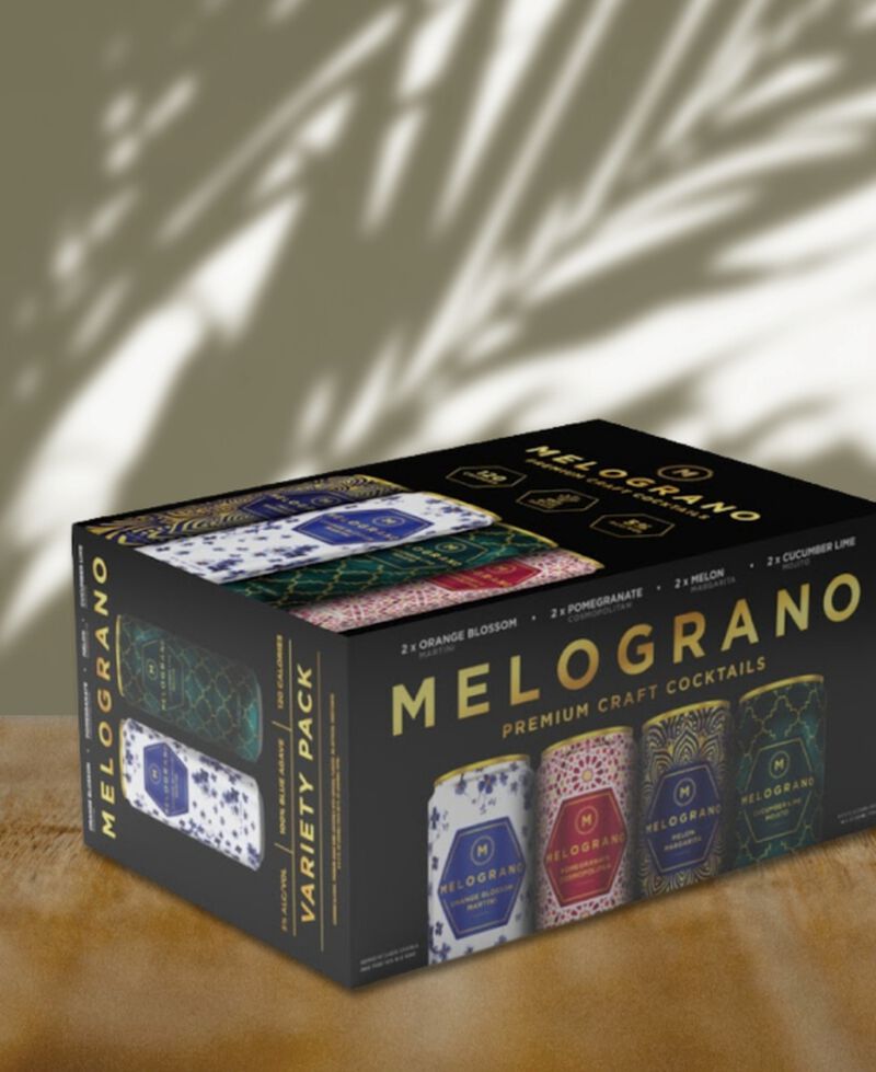 A case of Melograno Premium Craft Cocktails Variety Pack