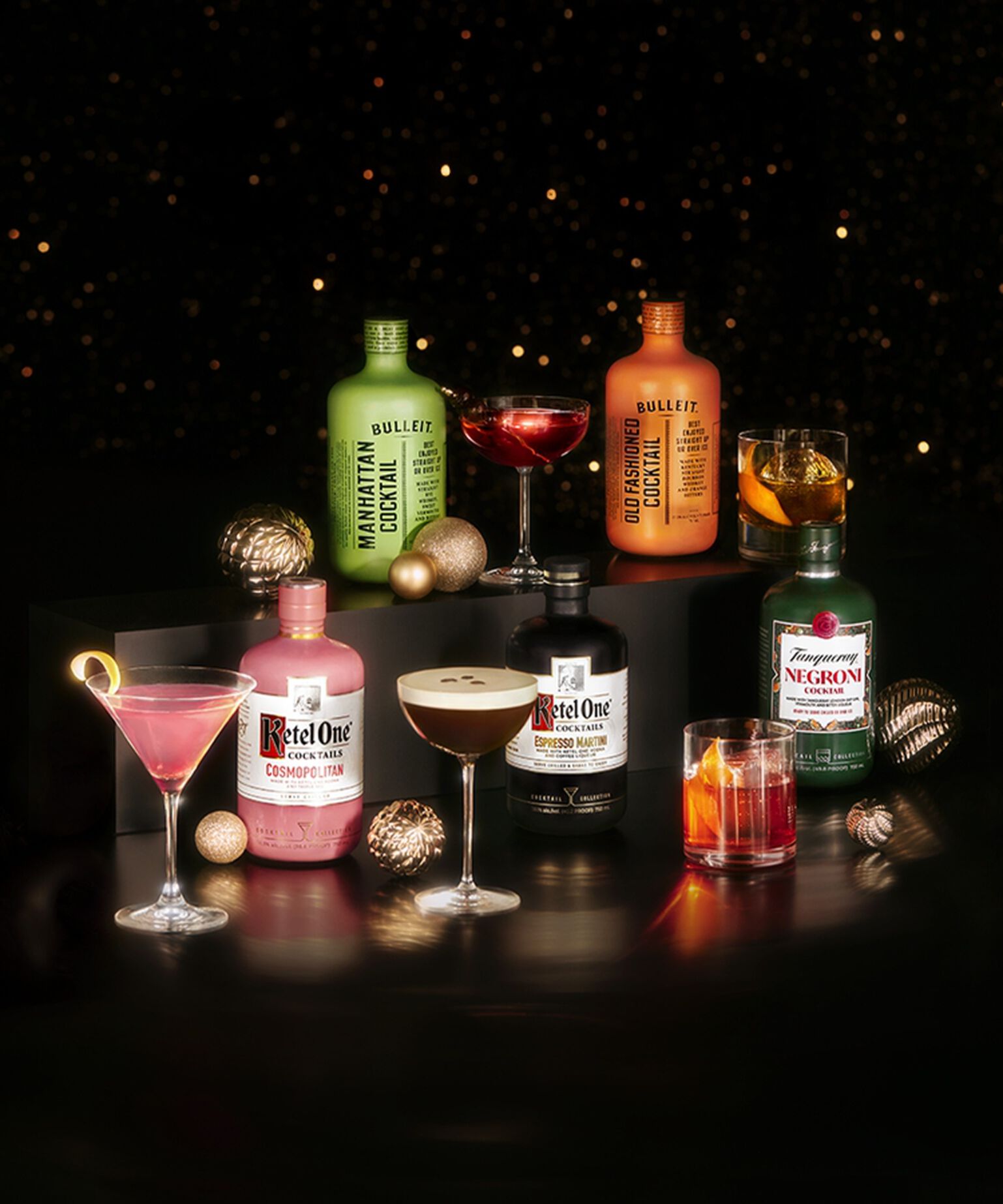 An assortment of ready to drink cocktails