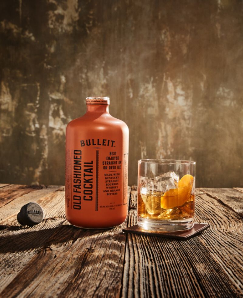 Bulleit Old Fashioned Cocktail with a glass